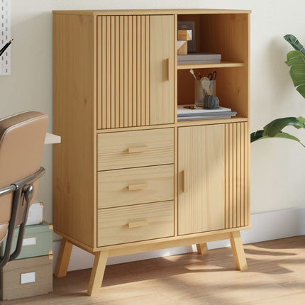 Highboard OLDEN Brown 33.5"x16.9"x49.2" Solid Wood Pine