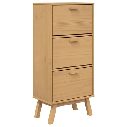 Shoe Cabinet OLDEN Brown 21.7"x13.8"x47.2" Solid Wood Pine