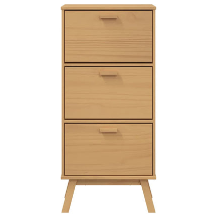 Shoe Cabinet OLDEN Brown 21.7"x13.8"x47.2" Solid Wood Pine
