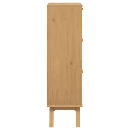 Shoe Cabinet OLDEN Brown 21.7"x13.8"x47.2" Solid Wood Pine