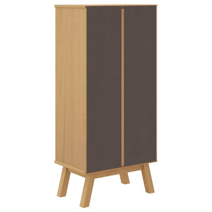 Shoe Cabinet OLDEN Brown 21.7"x13.8"x47.2" Solid Wood Pine