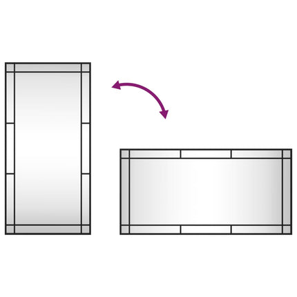 Wall Mirror Black 19.7"x39.4" Rectangle Iron