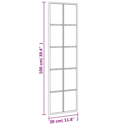 Wall Mirror Black 11.8"x39.4" Rectangle Iron