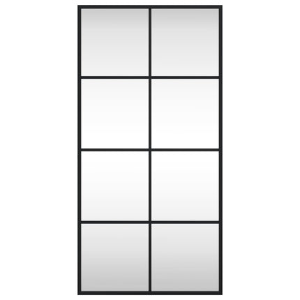 Wall Mirror Black 15.7"x31.5" Rectangle Iron