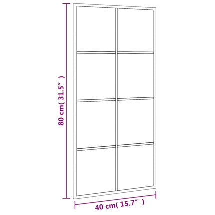Wall Mirror Black 15.7"x31.5" Rectangle Iron