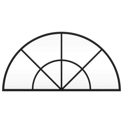 Wall Mirror Black 23.6"x11.8" Arch Iron