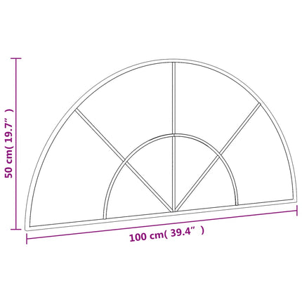 Wall Mirror Black 39.4"x19.7" Arch Iron
