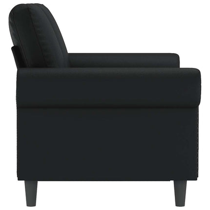 2-Seater Sofa Black 47.2" Faux Leather