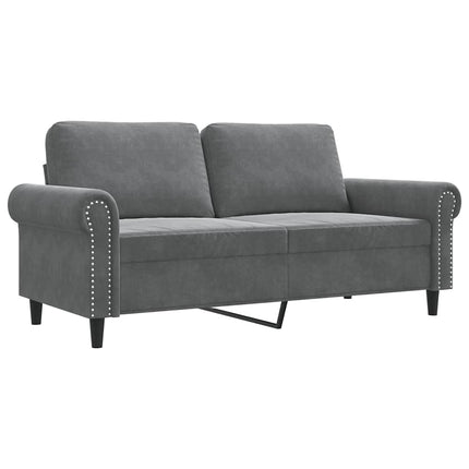 2-Seater Sofa Dark Gray 55.1" Velvet