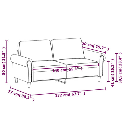 2-Seater Sofa Dark Gray 55.1" Velvet