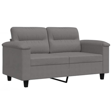 2-Seater Sofa Dark Gray 47.2" Microfiber Fabric