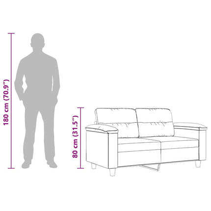 2-Seater Sofa Dark Gray 47.2" Microfiber Fabric