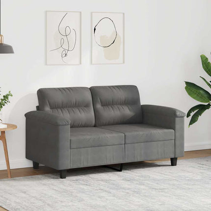 2-Seater Sofa Dark Gray 47.2" Microfiber Fabric