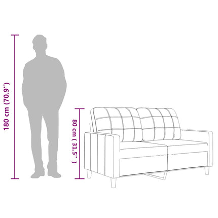 2-Seater Sofa Black 47.2" Faux Leather