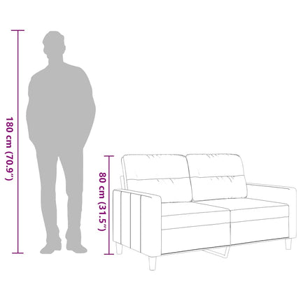 2-Seater Sofa Dark Gray 47.2" Fabric