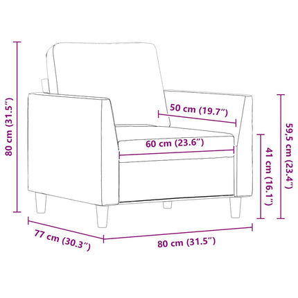 Sofa Chair Black 23.6" Faux Leather