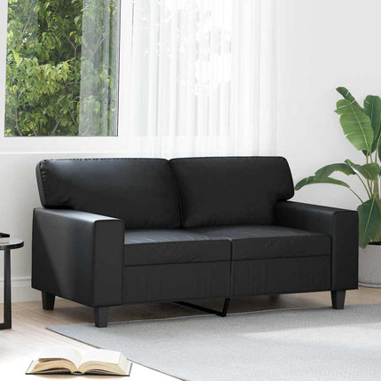 2-Seater Sofa Black 47.2" Faux Leather
