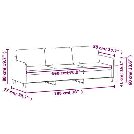 3-Seater Sofa Black 70.9" Velvet
