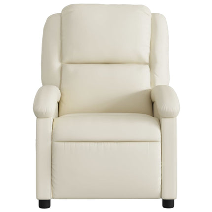 Recliner Chair Cream Faux Leather