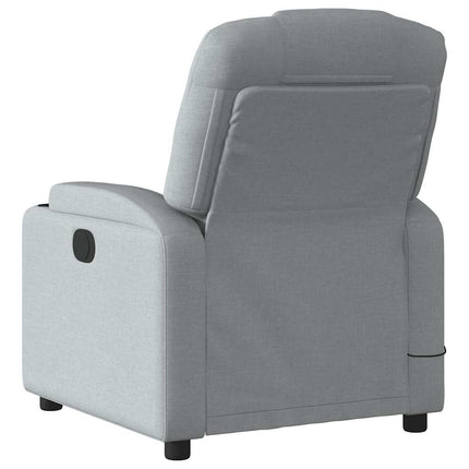 Massage Recliner Chair Light Gray Fabric