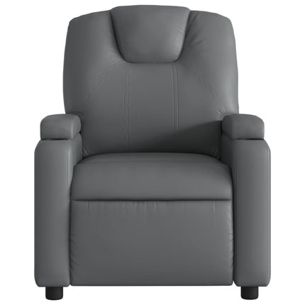 Recliner Chair Grey Faux Leather