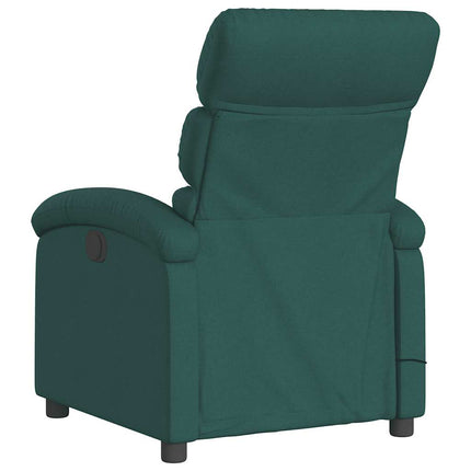 Electric Massage Recliner Chair Dark Green Fabric