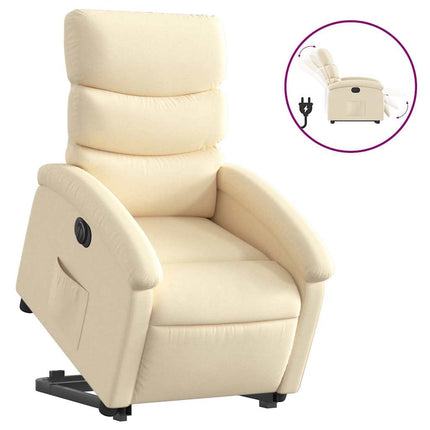 Electric Stand up Recliner Chair Cream Fabric