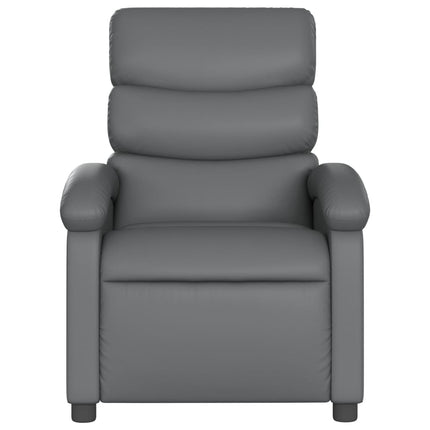 Recliner Chair Grey Faux Leather