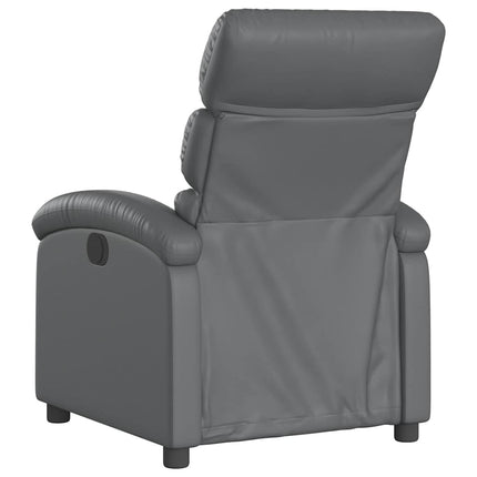 Recliner Chair Grey Faux Leather