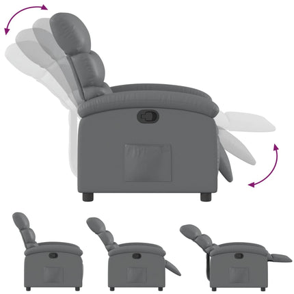 Recliner Chair Grey Faux Leather
