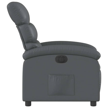 Electric Recliner Chair Gray Faux Leather