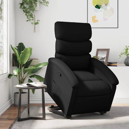 Stand up Recliner Chair Black Faux Leather