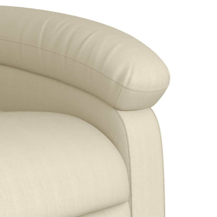 Stand up Massage Recliner Chair Cream Faux Leather