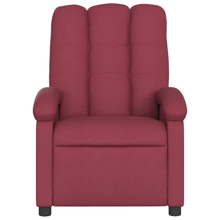 Massage Recliner Chair Wine Red Fabric