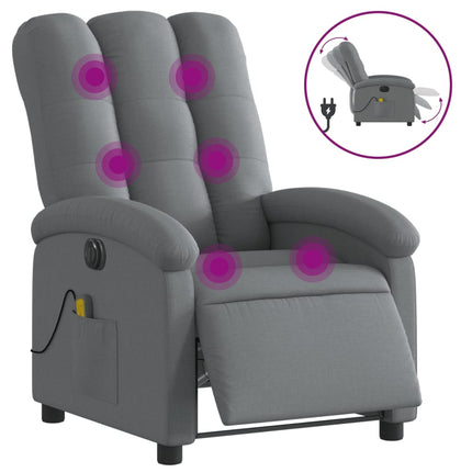 Electric Massage Recliner Chair Dark Gray Fabric