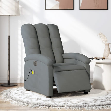 Electric Massage Recliner Chair Dark Gray Fabric