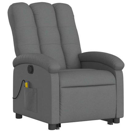 Stand up Massage Recliner Chair Dark Gray Fabric