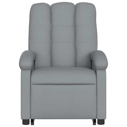 Electric Stand up Massage Recliner Chair Light Gray Fabric