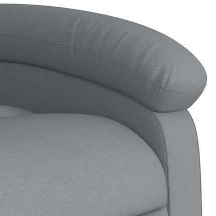 Electric Stand up Massage Recliner Chair Light Gray Fabric