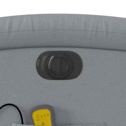 Electric Stand up Massage Recliner Chair Light Gray Fabric