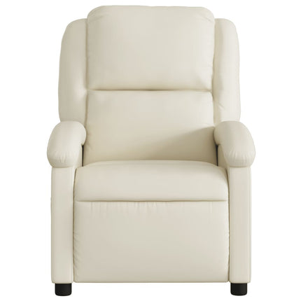 Recliner Chair Cream Faux Leather