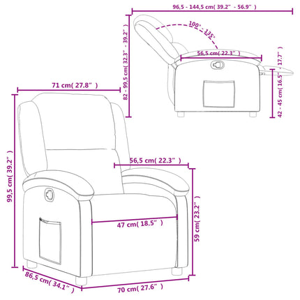 Recliner Chair Cream Faux Leather