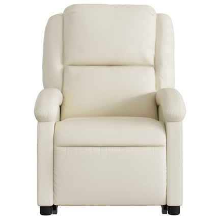 Electric Stand up Recliner Chair Cream Faux Leather
