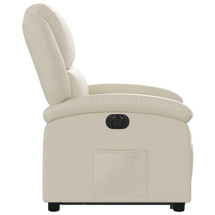 Electric Stand up Recliner Chair Cream Faux Leather