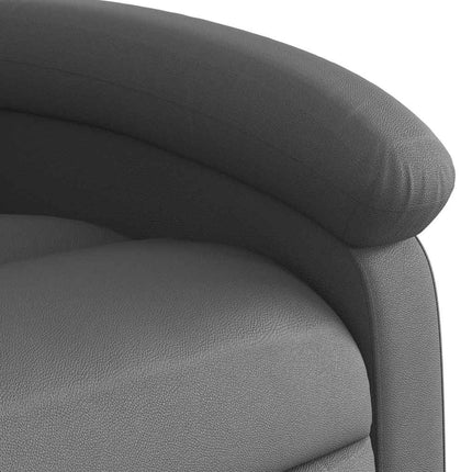 Electric Massage Recliner Chair Gray Real Leather