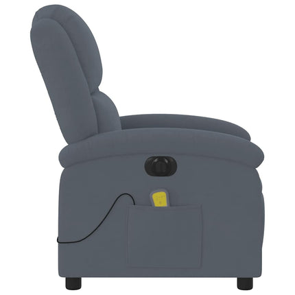 Electric Massage Recliner Chair Dark Gray Velvet