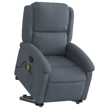 Stand up Massage Recliner Chair Dark Gray Velvet
