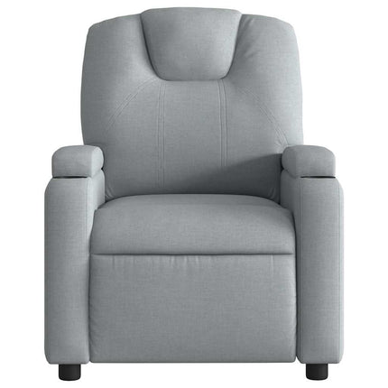 Massage Recliner Chair Light Gray Fabric