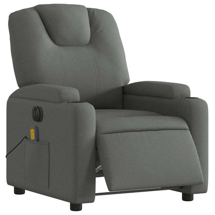 Electric Massage Recliner Chair Dark Gray Fabric