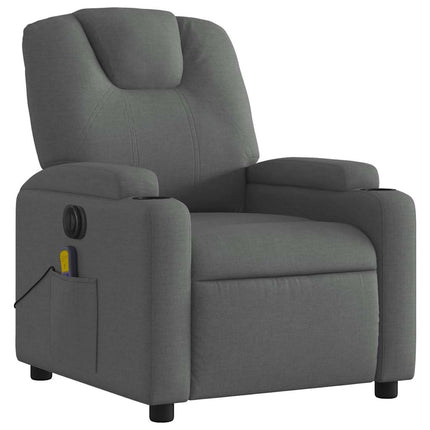 Electric Massage Recliner Chair Dark Gray Fabric
